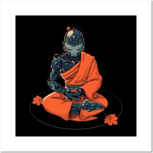 Meditation Robot Monk by Tobe Fonseca Posters and Art